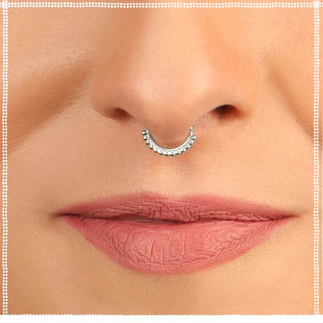 Buy Tribal Septum Ring, Septum Ring, Nose Ring, Silver Septum Ring, Silver  Nose Ring, Sterling Silver Nose Ring, Nose Piercing, Silver Piercing Online  in India - Etsy